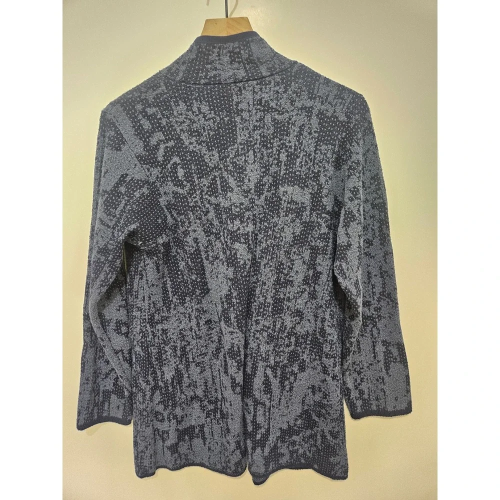 Pure Jill‎ J. Jill Blue Abstract Jacquard Snap Front Cardigan Sweater XS
